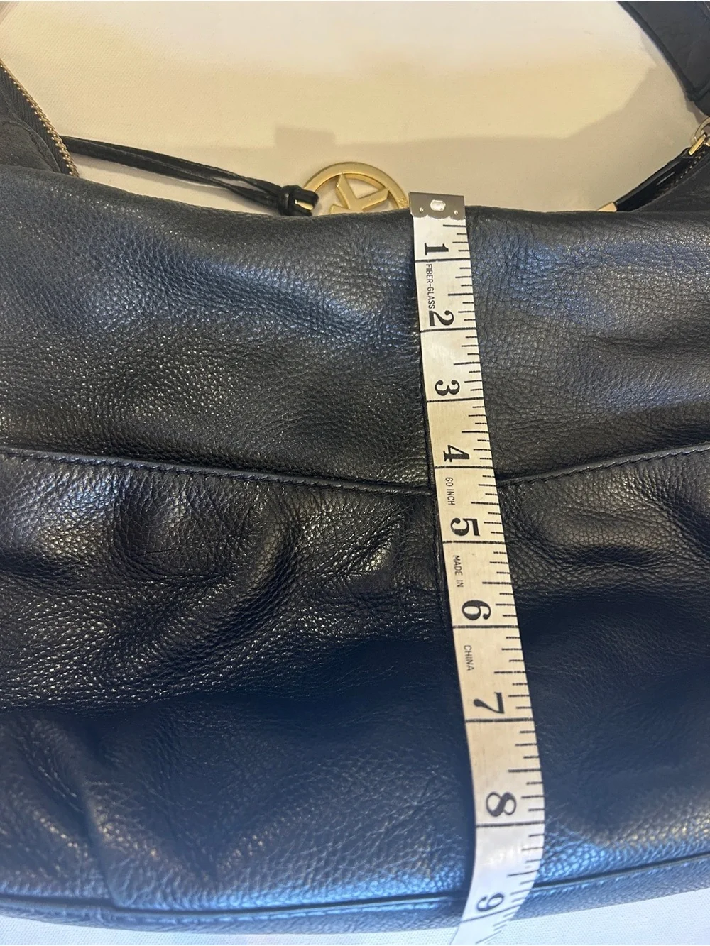 Michael Kors Black Pebbled Leather Hobo Shoulder Bag Gold Hardware Large Purse